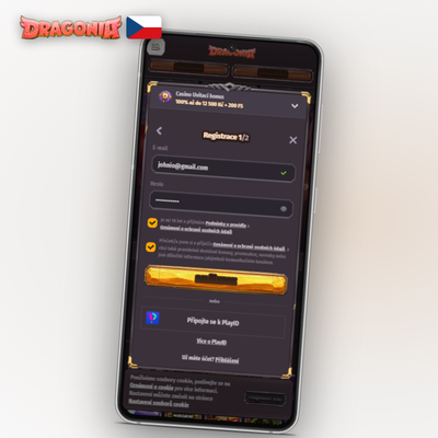 Ikona štítu a dvoufaktorové autentizace pro zabezpečení účtu v Dragonia Casino