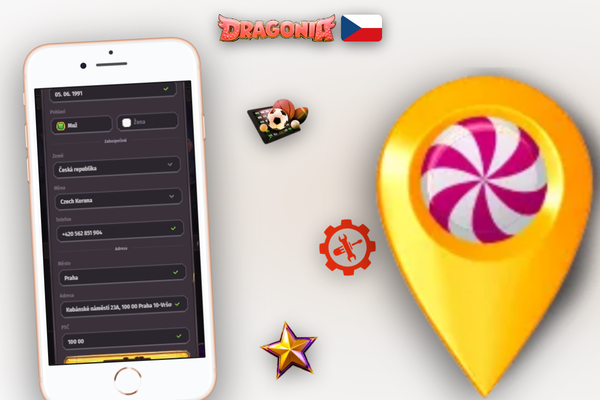 Ruka s mobilem zobrazující SMS kód pro rychlou registraci v Dragonia Casino